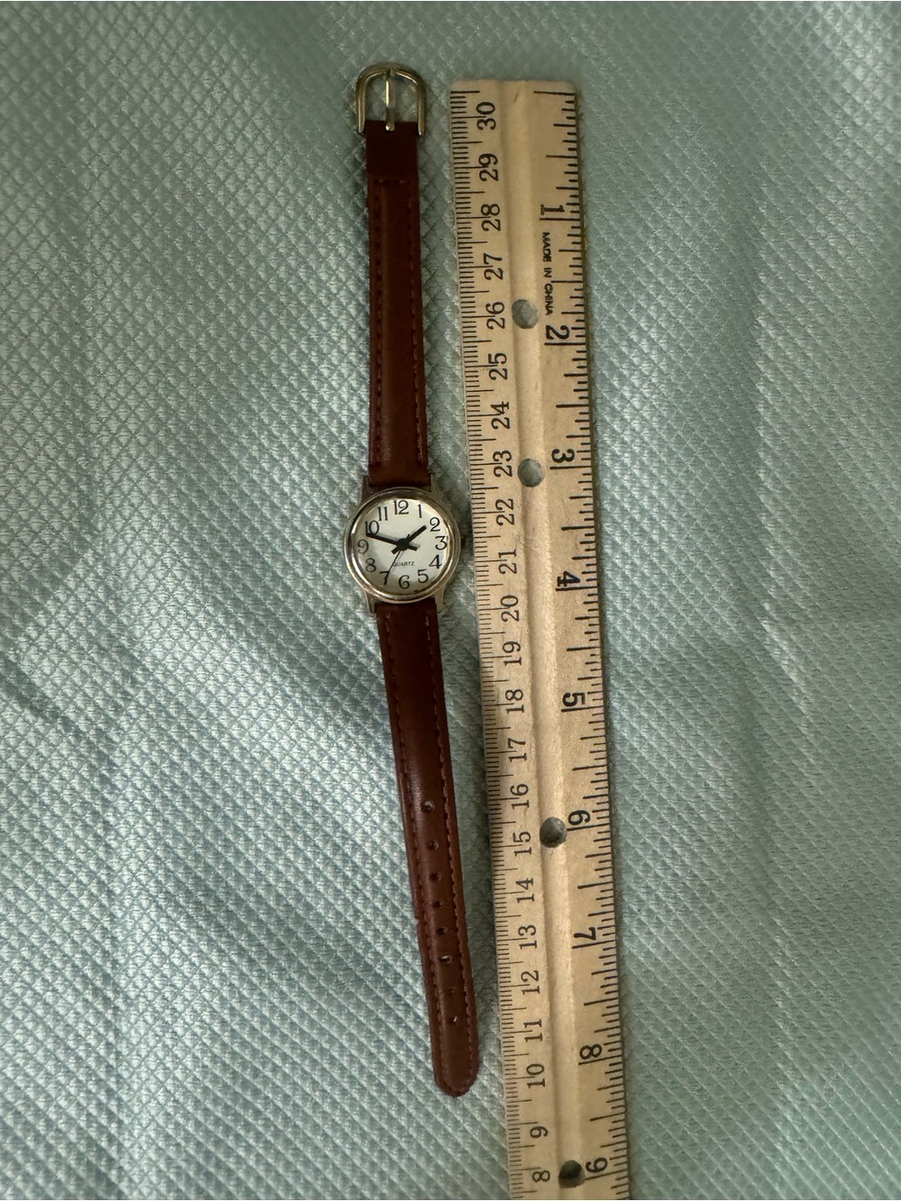 Brown Leather Strap Unisex Watch with Gold & Silver Case